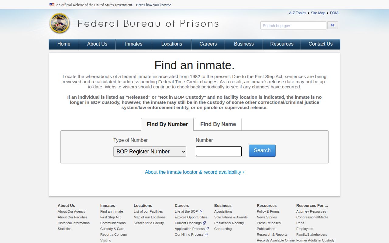 Federal inmate locator for Nassau County federal custody records